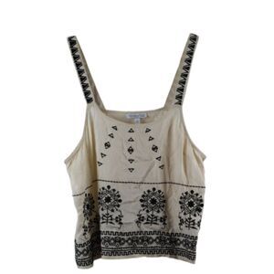 Patrons of Peace Tan Women's Sleeveless Crop Top Blouse Large 020